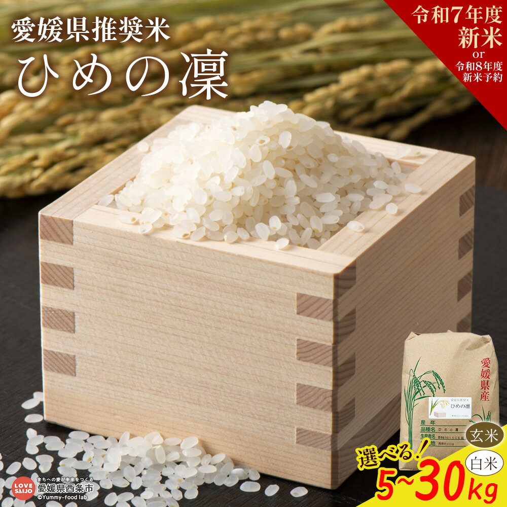 【ふるさと納税】総合1位【選べる】新米＜令和7年産/令和8年産 愛媛県推奨米（ひめの凜）5kg/10kg/27kg/30kg＞※翌月末までに順次出荷 予約 ひめの凛 ひめのりん 内容量 玄米 白米 精米 お米 こめ コメ ご飯 ごはん ライス おにぎり 非常食 備蓄 国産 愛媛県 西条市【常温】のサムネイル