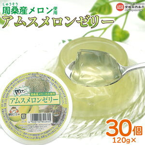 【ふるさと納税】<周桑産メロン使用 アムスメロンゼリー 120g×30個>※翌月末迄に順次出荷します。スイーツ フルーツ 果物 くだもの めろん ぜりー おやつ つるっとした食感 甘い 国産 産地直送 直売所 特産品 周ちゃん広場 JA周桑 農業協同組合 愛媛県 西条市【常温】