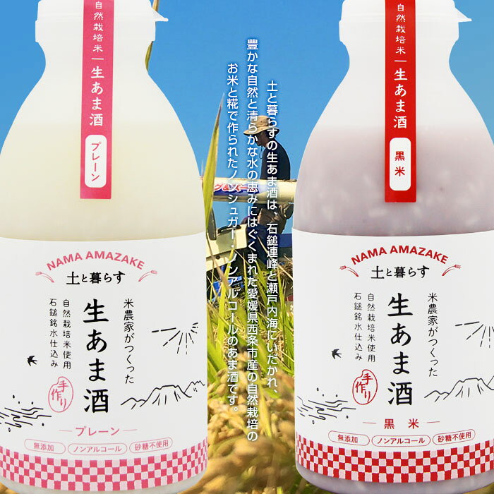 【ふるさと納税】＜【土と暮らす】の生あま酒（プレーン500g×2＋黒米入り500g×1）＞ ※1か月以内に順次出荷します。 西条産自然栽培米使用・西条銘水仕込み ノンアルコール 無添加 砂糖不使用 愛媛県 西条市 【冷蔵】が大人気返礼品になっている理由とは　ふるさと納税　人気　返礼品　ランキング