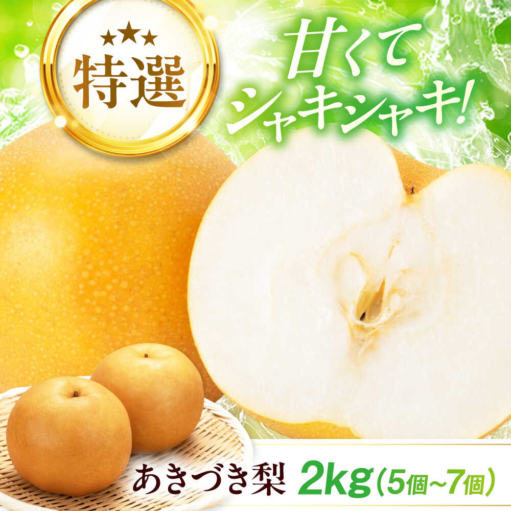 [先行予約][9月中旬から順次発送] 特選 あきづき 梨2kg(5個から7個入り)愛媛県大洲市/幸野観光なし園 梨 なし ナシ 果物 フルーツ 秋果物 [AGBD008] 1万5千円 15000