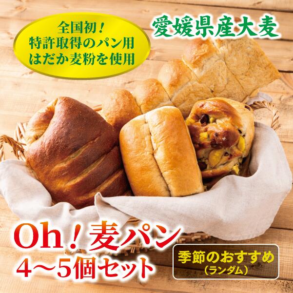 【ふるさと納税】パン 無添加 老舗 4〜5個セット ブレッド おまかせ ランダム 詰め合わせ ブランド認定 学校給食 朝食 朝ごはん 季節 おすすめ はだか麦 ...