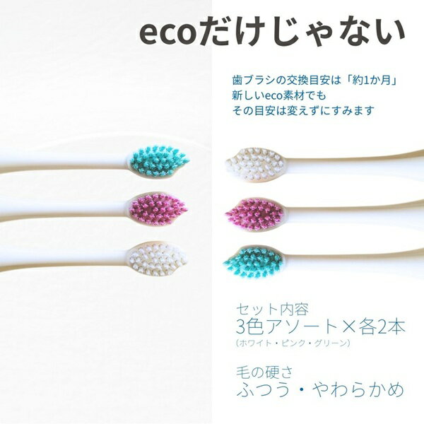 【ふるさと納税】歯ブラシ 【硬さが選べる】 お米でできた歯ブラシ 日本製 ライスクリーン エコ SDGs ホテル アメニティ フードロス 資源米使用 ホワイト グリーン ピンク 6本 3色×2本 山陽物産 愛媛 伊予市