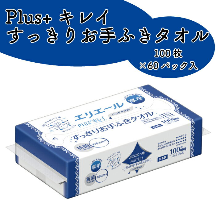 【ふるさと納税】エリエールPlus+キレイすっきりお手ふきタオル100枚