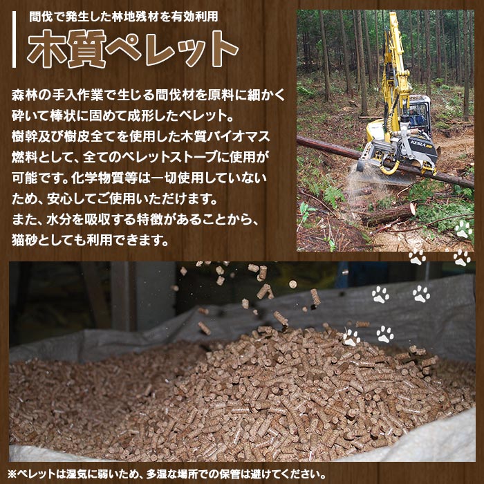 【ふるさと納税】＜西予市木質ペレット 約40kg（全木）＞20kg×2袋 木材 木製 ウッド ストーブ 燃料 猫砂 ネコ砂 ねこすな ねこ砂 ペット トイレ 間伐材使用 自然素材 国産 エフシー 愛媛県 西予市【常温】『1か月以内に順次出荷』