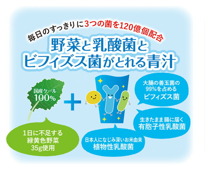 【ふるさと納税】＜野菜と乳酸菌とビフィズス菌がとれる青汁 1箱（3.5g×30本入）＞※1か月以内に順次出荷 ケール 粉末 すっきり 契約農家 健康 濃縮野菜 無添加 ミネラル農法 化学農薬不使用 青汁 飲料 野菜不足解消 グリーンヒル ファンケル FANCL 愛媛県 西予市 【常温】