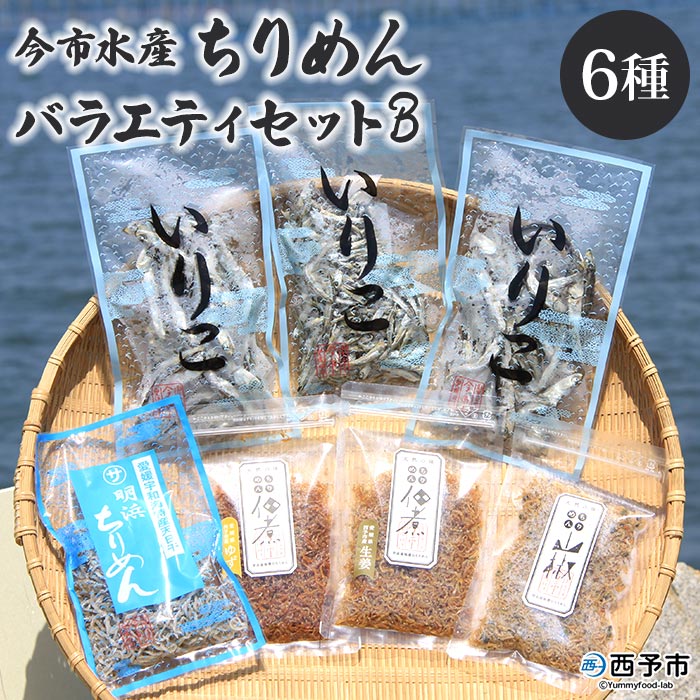 【ふるさと納税】＜今市水産 ちりめんバラエティセットB＞ 詰め合わせ シラス 魚 山椒 柚子 生姜 いりこ 加工品 無添加 天日干し 贈答 ギフト ご飯のお供 つまみ 今市水産 愛媛県 西予市 【冷蔵】『1か月以内に順次出荷』