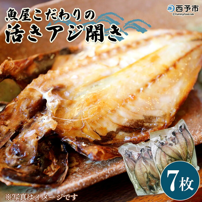 ＜魚屋こだわりの活アジ開き 7枚＞ あじ 鯵 干物 天日干し 乾物 おかず 惣菜 おつまみ 井上清勝商店 愛媛県 西予市 【冷凍】『2023年9月末迄に順次出荷予定』