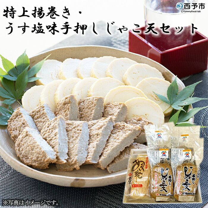 【ふるさと納税】<特上揚巻き・うす塩手押しじゃこ天セット 計5袋>メインディッシュにも!じゃこてん 天ぷら てんぷら 魚肉 練り物 練り製品 すり身 珍味 かま...