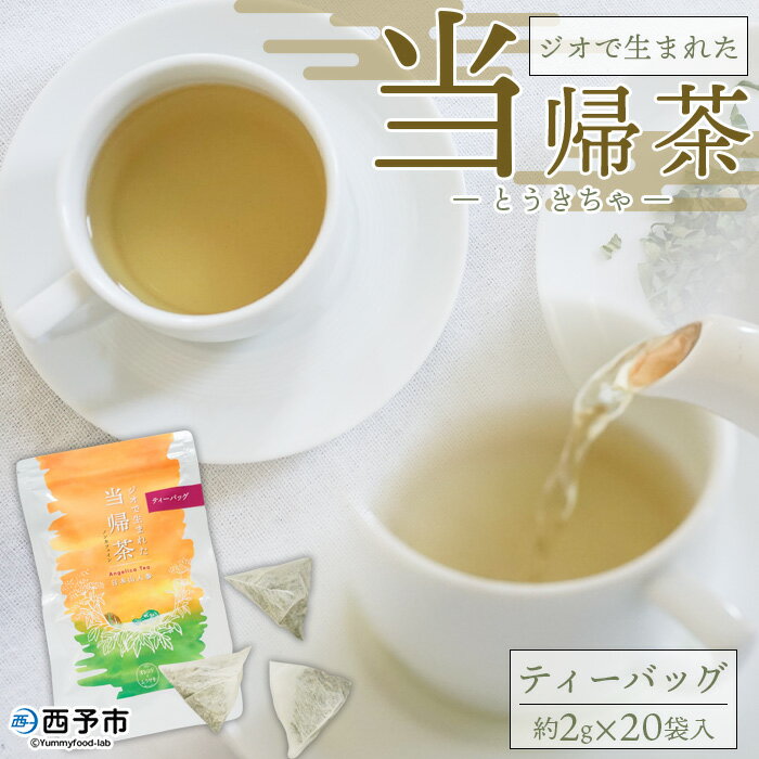 【ふるさと納税】＜ジオで生まれた当帰茶（ティーバッグ）約2g×20袋 ＞ お茶 おちゃ 飲料 とうきちゃ 神の草 日本山人参 ノンカフェイン YN-1 水出し 水分補給 国産 農園オレンジとムラサキ 愛媛県 西予市 【常温】『1か月以内に順次出荷予定』