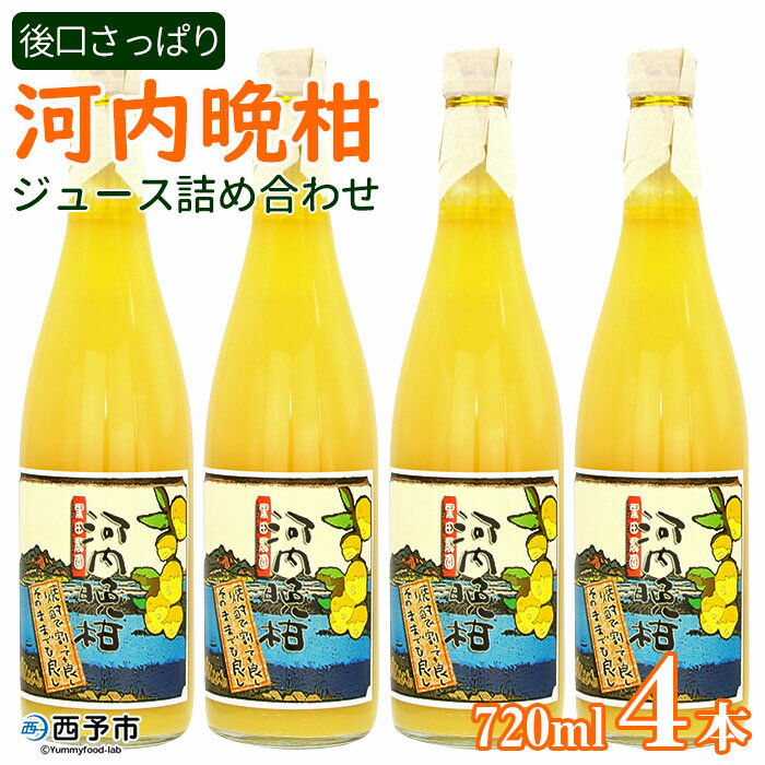 12位! 口コミ数「1件」評価「5」＜黒田農園　河内晩柑ジュース詰め合わせ4本セット＞ 1か月以内に順次出荷します。 720ml×4本 果物 柑橘 みかん ミカン フルーツ 飲･･･ 