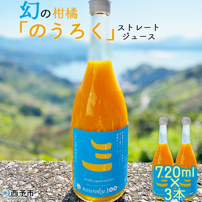 24位! 口コミ数「0件」評価「0」予約受付＜幻の柑橘 「のうろく」 ストレートジュース 720ml×3本セット＞ 果物 オレンジ みかん ミカン フルーツ 果汁100％ キン･･･ 