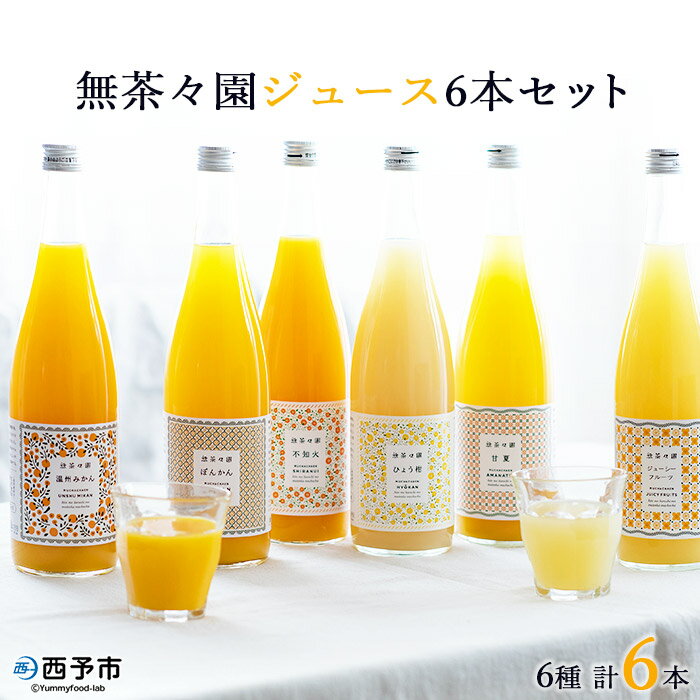 【ふるさと納税】＜無茶々園 6種の柑橘ジュース 計6本（720ml×6）＞ 果汁 100% 温州みかん 果物 オレ...