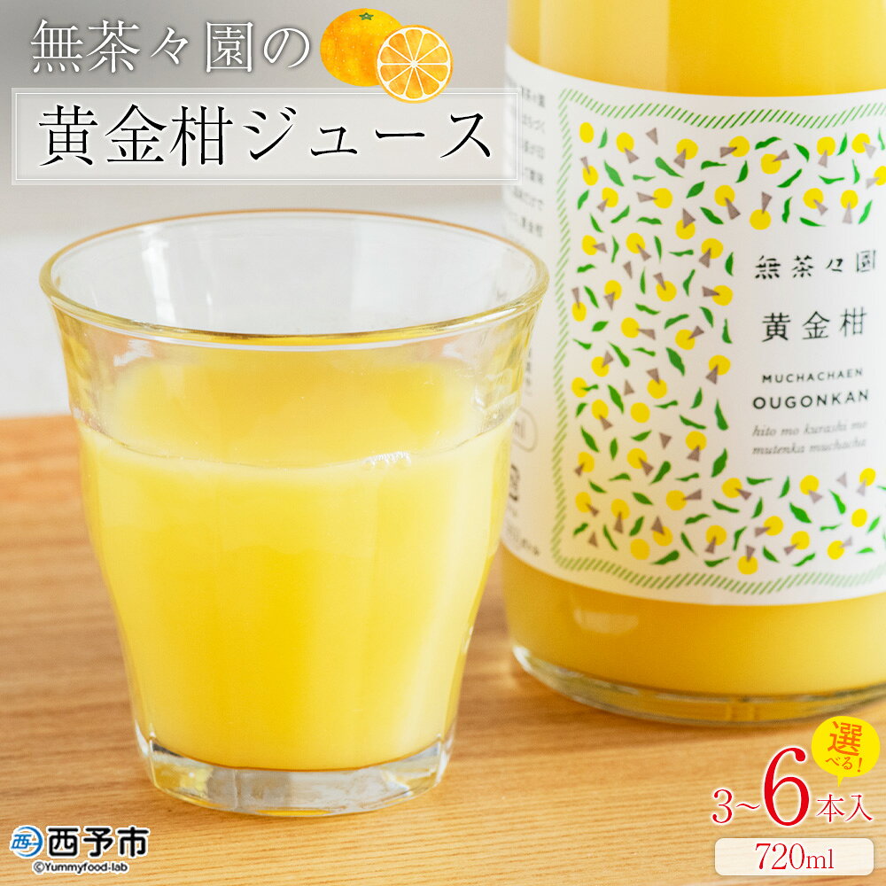 [無茶々園の黄金柑ジュース 720ml×3/6本]『1か月以内に順次出荷予定』柑橘 果物 オレンジ フルーツ ストレート 果汁100% おうごんかん 丸ごと フレッシュ 果物 飲料 ソフトドリンク 甘い 甘味 濃厚 飲んで応援 特産品 無茶々園 愛媛県 西予市 [常温]