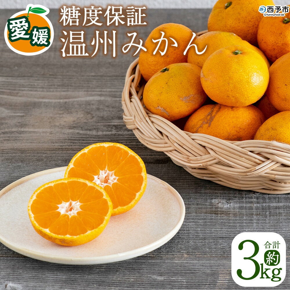 ＜糖度保証 温州みかん 約3kg＞『2026年12月から順次出荷予定』糖度12度以上 キロ 甘い あまい 果物 くだもの ミカン 蜜柑 柑橘 フルーツ 果汁 果実 厳選 青果 お取り寄せ 特産品 無茶々園 愛媛県 西予市 【常温】