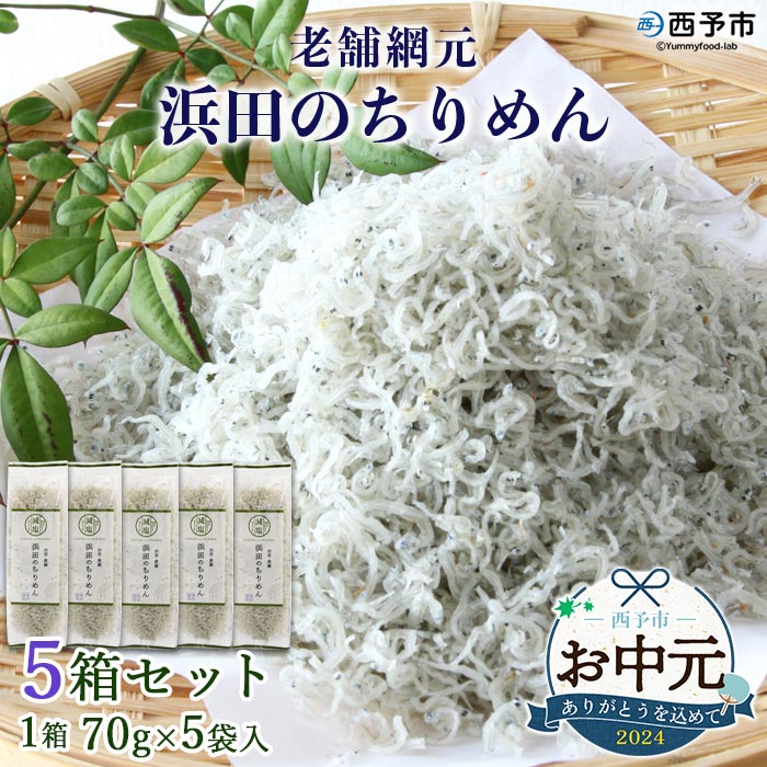 【ふるさと納税】【お中元】＜老舗網元 浜田のちりめん 5箱セット(1箱 70g×5袋入)＞かたくちいわし カ...