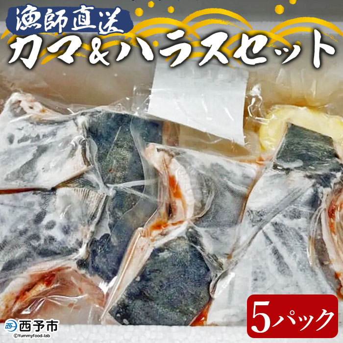 [漁師直送 カマ・ハラス セット] 魚 詰め合わせ 海鮮 海産物 海鮮セット ハマチ 鯛 サワラ 急速冷凍 二ノ宮商事株式会社 愛媛県 西予市 [冷凍]『1か月以内に順次出荷』