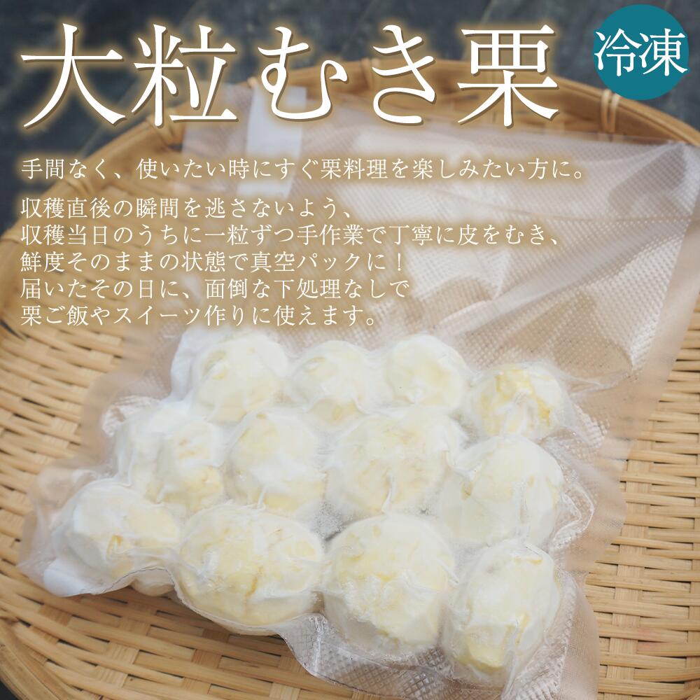 【ふるさと納税】＜大粒生栗 約280g×2袋＞『9月中旬から順次出荷予定』 和栗 生栗 くり おおつぶ 大きい 幻の栗 甘い 新鮮 栗ごはん 栗きんとん 剥き栗 甘露煮 旬 国産栗 お取り寄せ 旬 特産品 国産 秋の味覚 真空パック 長期保存 皮むき不要 おせち 小屋敷農園【冷凍】 f382141-seiyo-10001513 愛媛県西予市 サンプル画像2