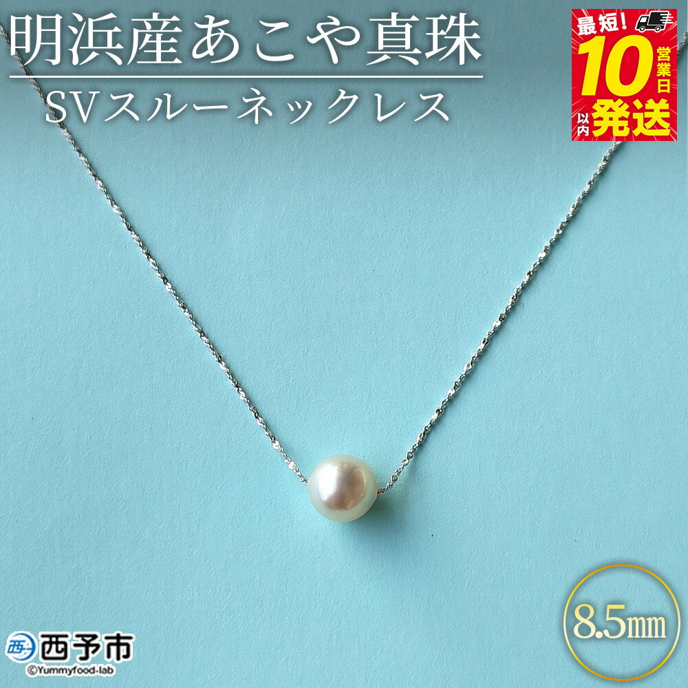 ＜明浜産あこや真珠8.5mm SVスルーネックレス＞『最短10日営業日以内に発送予定』アコヤ真珠 パール ジュエリー アクセサリー プレゼント ギフト 贈答 記念日 品質保証書付き シルバー 45cm PRAY akoyapearl 愛媛県 西予市【常温】