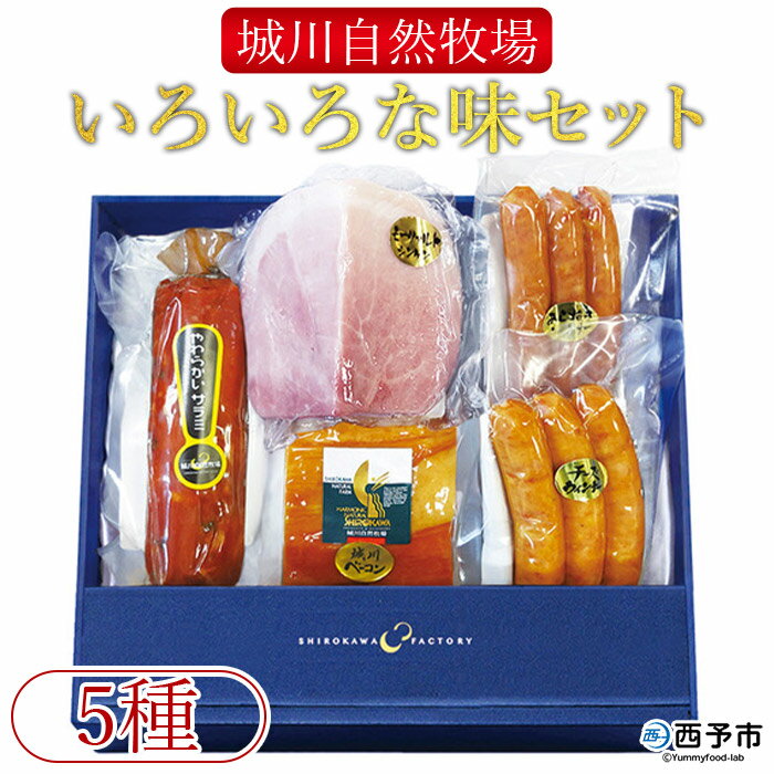 【ふるさと納税】＜城川自然牧場 いろいろな味セット 5種＞ サラミ ベーコン 粗挽きウインナー チーズウインナー 豚肉 牛肉 国産 加工品 詰め合わせ 贈答用 城川ファクトリー 愛媛県西予市【冷蔵】『1か月以内に順次出荷予定』