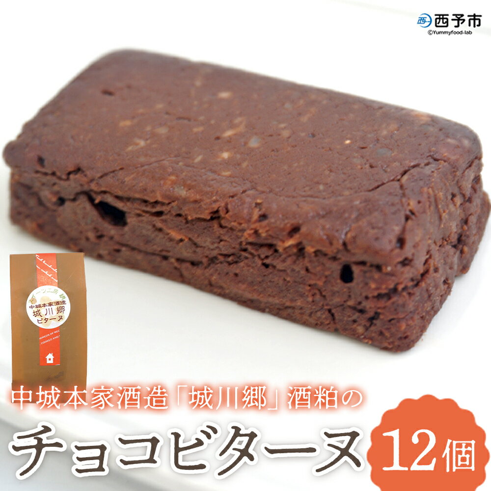 [中城本家酒造「城川郷」酒粕のチョコビターヌ 12個] しっとり濃厚 ほろ苦い味わい お酒好き 焼き菓子 洋菓子 おやつ デザート お取り寄せ 詰合せ 詰め合わせ 個包装 美味しい ギフト スイーツ工房絹 愛媛県 西予市[冷凍]『1か月以内に順次出荷予定』