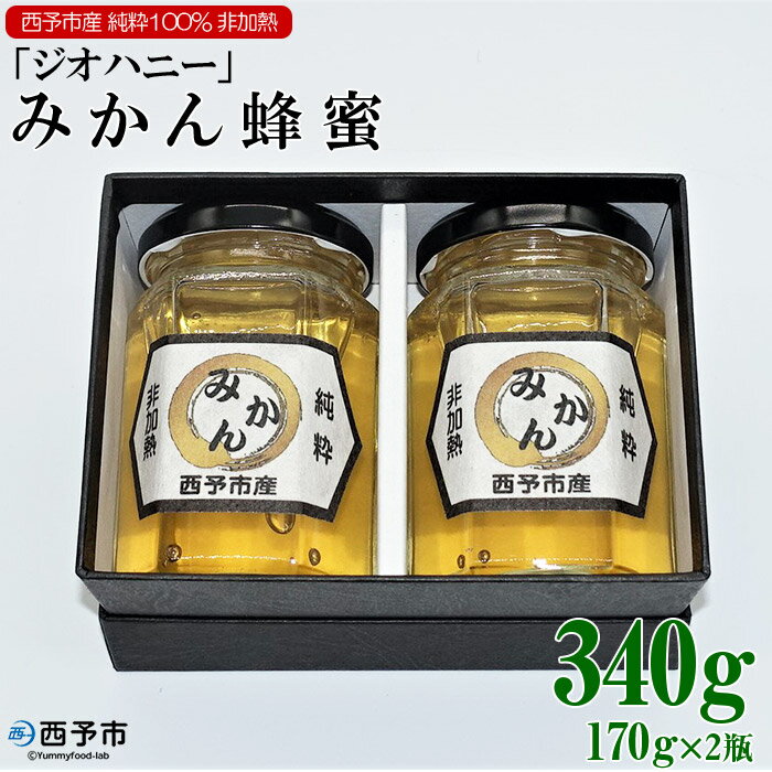 【ふるさと納税】＜みかん蜂蜜「ジオハニー」170g2瓶＞※1か月以内に順次出荷 はちみつ みかん 柑橘 非加熱 純粋100％ 愛媛県 西予市 【常温】