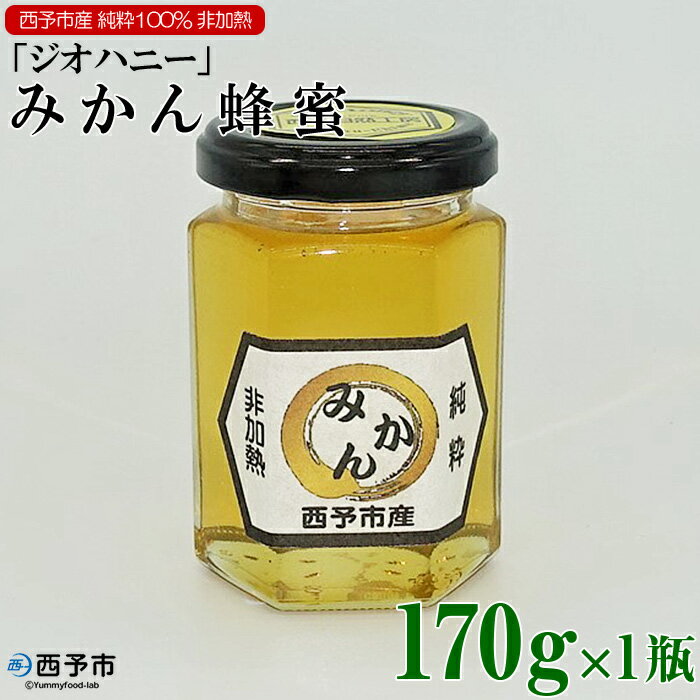 【ふるさと納税】＜みかん蜂蜜「ジオハニー」170g1瓶＞※1か月以内に順次出荷 はちみつ みかん 柑橘 非加熱 純粋100％ 愛媛県 西予市 【常温】