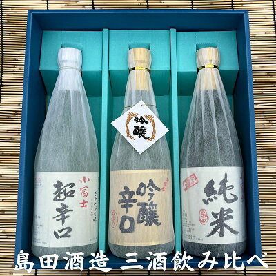 フルーティな吟醸・深みのある純米酒・すっきりとした超辛口の三酒飲みくらべ　【 お酒 日本酒 吟醸酒 純米酒 本醸造酒 大吟醸 香り 旨み 料理 甘味 酸味 セット 】　お届け：ご寄附（入金）確認後、順次配送致します。