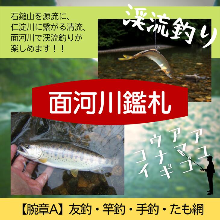 アウトドア イベント 体験 「面河川の鑑札(遊漁券):石鎚山から仁淀川に繋がる清流 "面河川" での渓流釣り(腕章A)」 | 家族 旅行 男の子 女の子 夏休み 長期休暇 愛媛 久万高原町