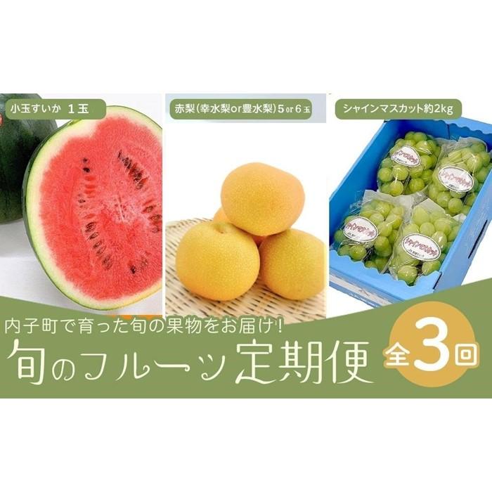 65位! 口コミ数「0件」評価「0」3回定期便　内子町産すいか・梨・ぶどう　旬のフルーツ定期便 | フルーツ 果物 くだもの 食品 人気 おすすめ 送料無料