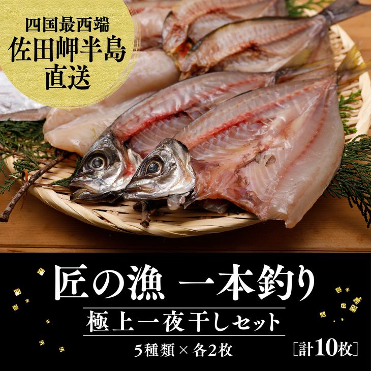 [一本釣り 匠の漁]佐田岬 玉手箱セット[海鮮 魚 愛媛 伊方 アジ いさき フグ サバ 太刀魚]5種×各2枚(計10枚)