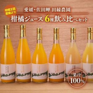 【ふるさと納税】【愛媛県産】田縁農園の無添加100% 6種セット（720ml×6種/温州みかん、紅まどんな、かんぺい、せとか、ひょうかん、河内晩柑）