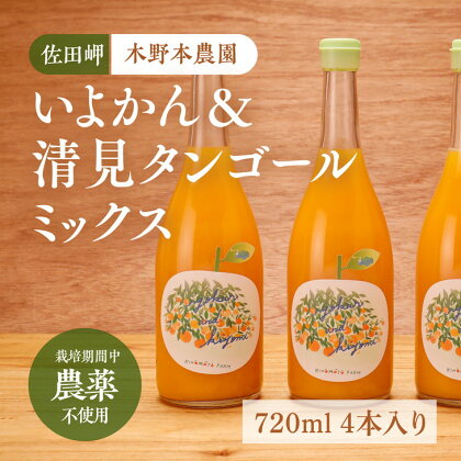 いよかん＆清見タンゴールミックス ストレートジュース 720ml×4本入り※着日指定不可※離島への配送不可※2024年4月頃より順次発送予定