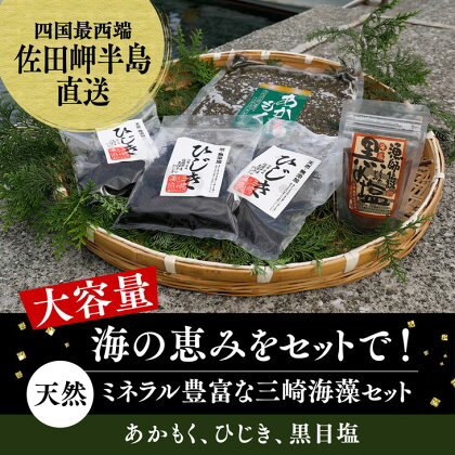 天然アカモクセット（アカモク1000g・乾燥ひじき50g×3・黒目塩3袋）※着日指定不可※離島への配送不可