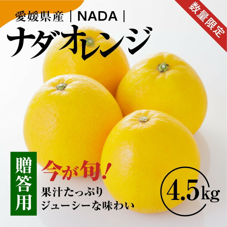 1位! 口コミ数「0件」評価「0」【※数量限定※】【50個限定！】【農家直送】愛媛県産「ナダオレンジ（贈答用4.5kg）」｜みかん 蜜柑 ミカン 柑橘 河内晩柑 果物 フルー･･･ 