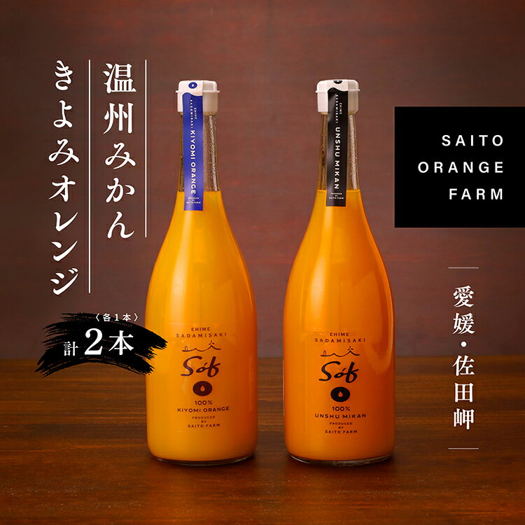 【ふるさと納税】saito orange farm 温州みかん720ml×1本＋清見720ml×1本 計2本セット※2024年5月以降順次発送※着日指定不可※離島への配..