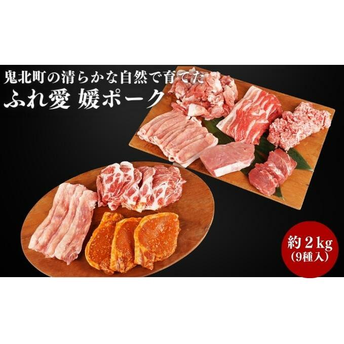 【ふるさと納税】3か月連続お届け 豚肉定期便 鬼北町の清らかな自然で育てた ふれ愛 媛ポーク 約2kg【3回お届け】 【定期便・ お肉 銘柄豚 ロース ヒレ モモ バラ 肩ロース 小間切れ ミンチ 味…