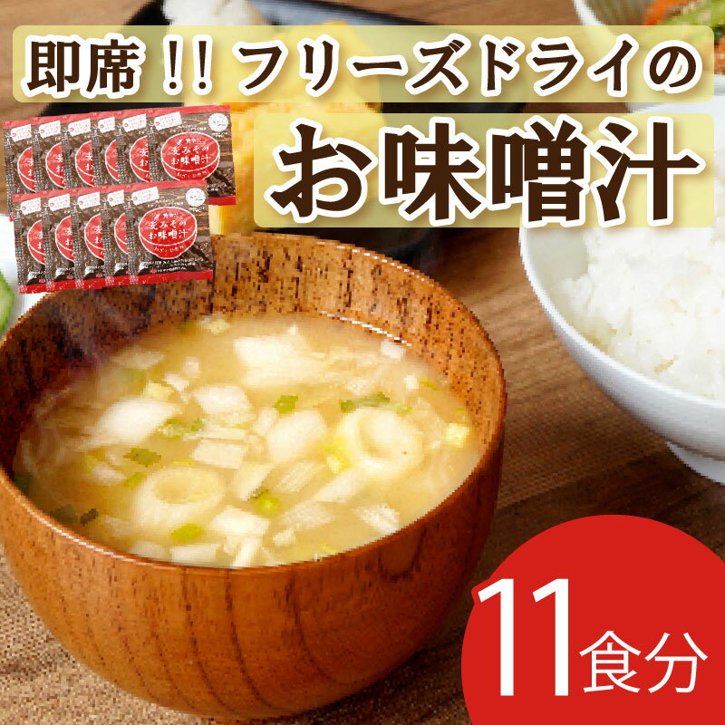 【ふるさと納税】 フリーズドライ 味噌 みそ 汁 11食分 麦 塩分 控えめ ヘルシー 食物繊維 たっぷり 鰹 昆布 出汁 だし 朝 ごはん 国産 老舗 加工 瀬戸内 ご当地 愛媛 愛南