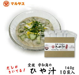 【ふるさと納税】 ひや汁 冷や汁 140g 10袋 出汁 ごま 味噌 郷土料理 ごはん 加工食品 惣菜 インスタント レトルト セット 詰め合わせ 愛媛 宇和海 麦味噌 鯵 化粧箱 入り