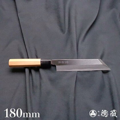 土佐打ち刃物 ムキモノ包丁 180mm/片刃/上白鋼/イチイ八角柄/徳蔵オリジナル【27017】