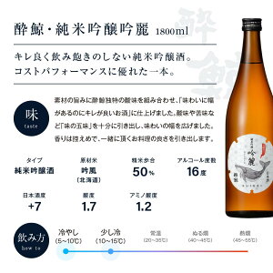 【ふるさと納税】日本酒 酔鯨 飲み比べ 1800ml 2本 純米吟醸 特別純米酒 | お酒 酒 さけ sake 清酒 地酒 セット ギフト お取り寄せ 父の日 日本酒 お酒 地酒 家飲み 詰合せ 高知県 高知市 らんまん