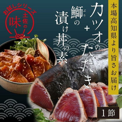 カツオたたき1節 約180g（タレ・塩つき）+ ブリ漬け丼の素 約80g×1パック | 魚 お魚 さかな 食品 加工食品 人気 おすすめ 鰤 ブリ