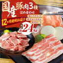 【ふるさと納税】【12回定期便】お肉の定期便 国産 豚肉 詰め合わせ セット (12ヵ月) 総計約24kg バラ スライス 切り落とし 小間切れ 【(有)山重食...