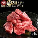 【ふるさと納税】熟成肉 土佐あかうし 土佐和牛2種食べ比べ 特選ヒレ肉サイコロステーキ 約4kg (約500g×各4) 【株式会社LATERAL】[ATAY10...