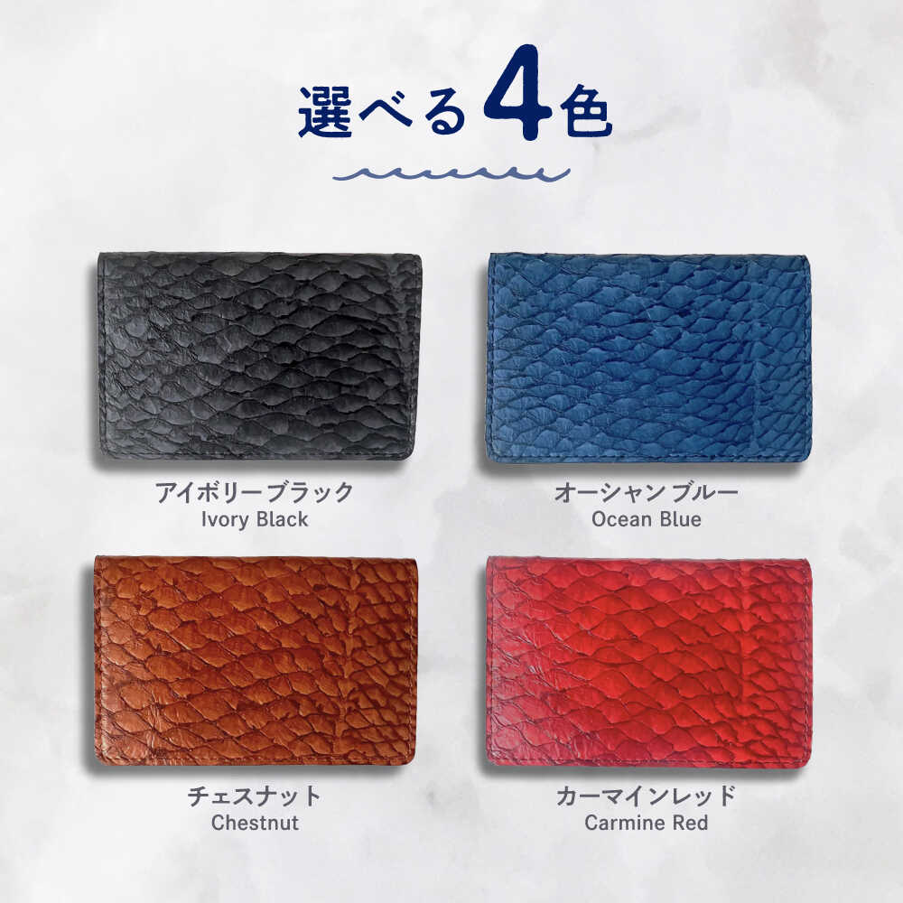 【ふるさと納税】【選べるカラー】Ocean Leather 名刺入れ〈マダイ〉Mサイズ【興洋フリーズ株式会社】[ATBX083-01]