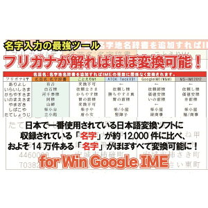 【ふるさと納税】【名字変換ソフト】名字入力の最強ツール 名苗名：名字地名辞書 for Win Google IME