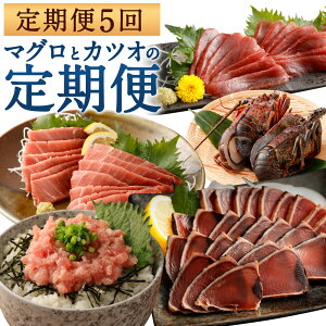 【ふるさと納税】定期便 お楽しみ 海からの贈り物！マグロとカツオのお楽しみセット【5回お届け】【魚介 まぐろ 中トロ かつおのたたき ネギトロ 伊勢海老 金目鯛 刺身 海鮮 訳あり コロナ 切り落とし】 送料無料 ＜TK006＞