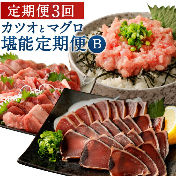 【ふるさと納税】定期便 お楽しみ カツオとマグロ堪能定期便B 3ヶ月連続お届け 訳あり コロナ 切り落とし 海鮮 送料無料 ＜TK023＞