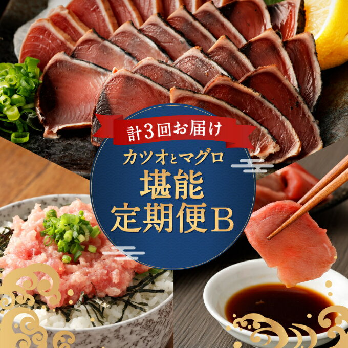 【ふるさと納税】定期便 お楽しみ カツオとマグロ堪能定期便B 3ヶ月連続お届け 訳あり コロナ 切り落とし 海鮮 送料無料 ＜TK023＞