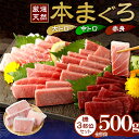 【ふるさと納税】 【厳選天然本まぐろ】 大トロ・中トロ・赤身 500g 天然まぐろ 天然マグロ まぐろ 鮪 刺身 お刺身用 サク 柵 スライス 切り落とし 高知...