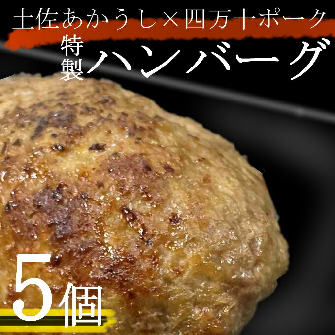 【ふるさと納税】土佐あかうしと四万十ポークのハンバーグ 5個セット 惣菜 おかず 冷凍 小分け 豚 高知県 牛 四万十ポーク 土佐あかうし 赤牛 赤うし 国産 温めるだけ 湯煎 送料無料 yj070